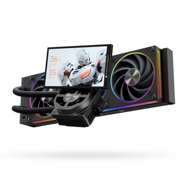 Dynamic Vision PRO 360 à plat avec grand écran magnétique 5,5 pouces et cadre 360 mm à trois ventilateurs ARGB
